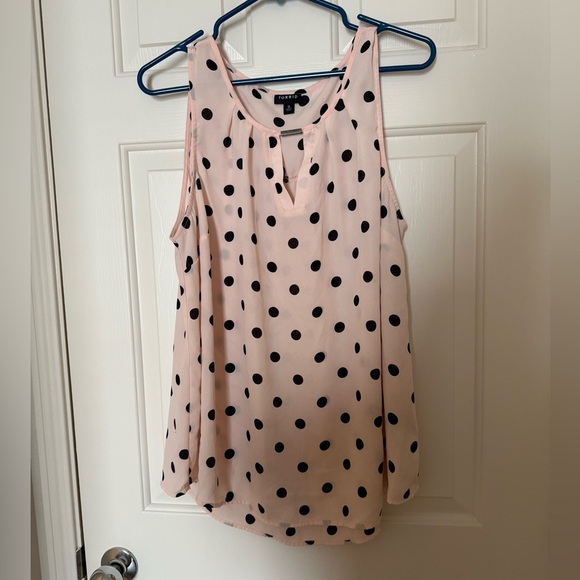 torrid Tops - Torrid light pink polka dot sleeveless blouse women’s plus size 0